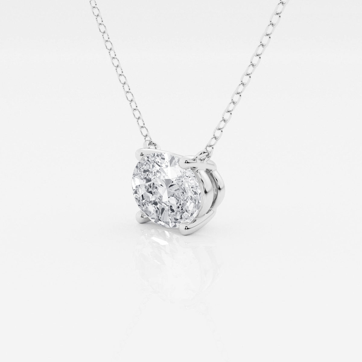 1.00 Ctw Oval Lab Grown Diamond Solitaire Pendant In White /Yellow if you love her