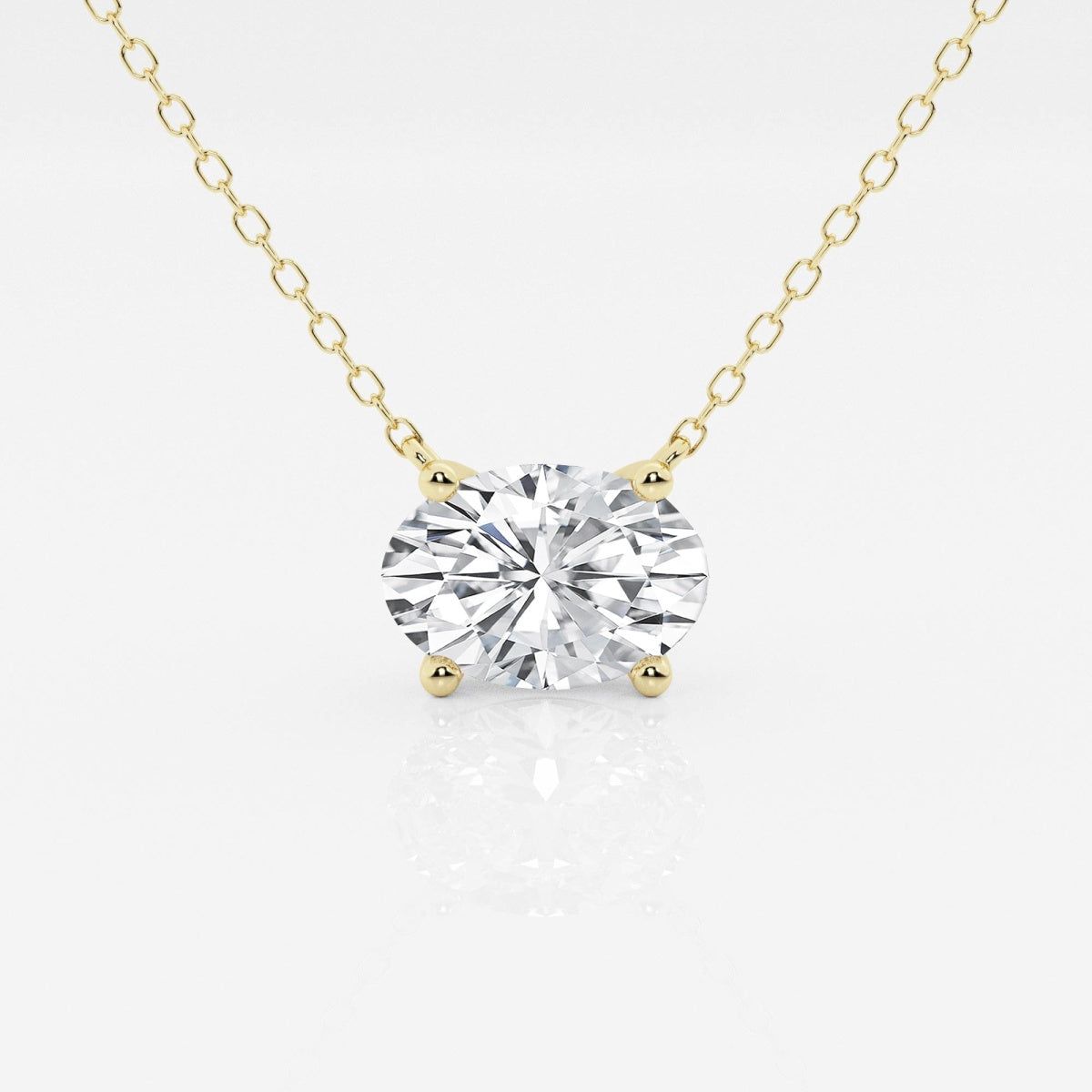 1.00 Ctw Oval Lab Grown Diamond Solitaire Pendant In White /Yellow if you love her