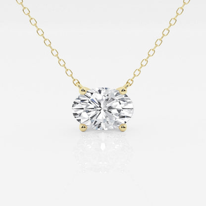 1.00 Ctw Oval Lab Grown Diamond Solitaire Pendant In White /Yellow if you love her