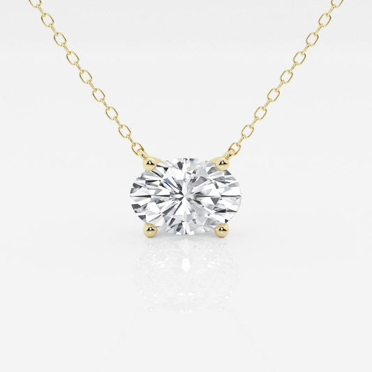 1.00 Ctw Oval Lab Grown Diamond Solitaire Pendant In White /Yellow if you love her