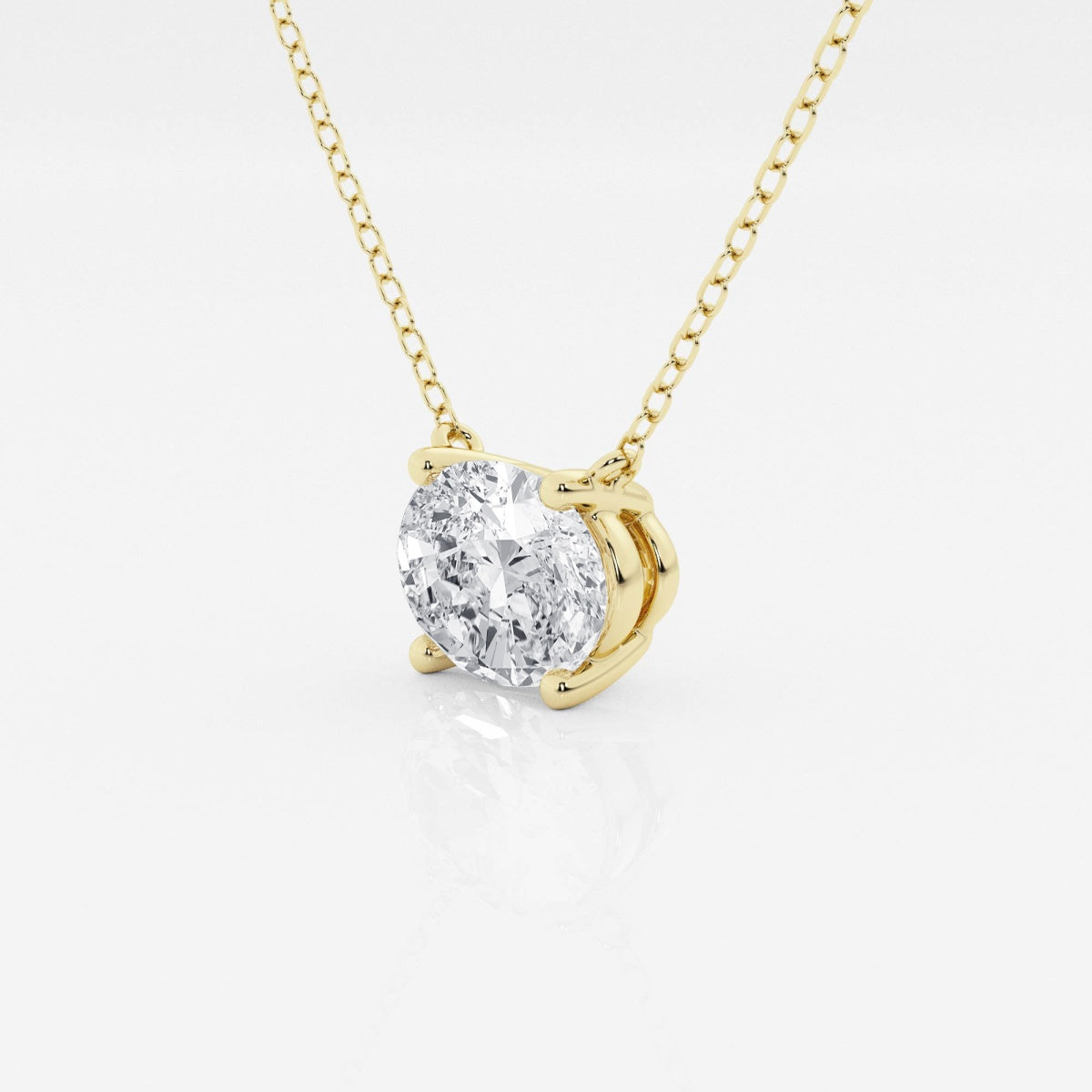 1.00 Ctw Oval Lab Grown Diamond Solitaire Pendant In White /Yellow if you love her