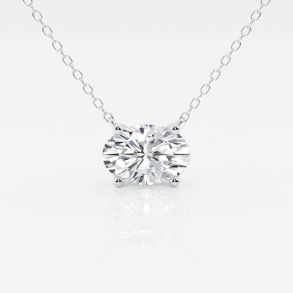 1.00 Ctw Oval Lab Grown Diamond Solitaire Pendant In White /Yellow if you love her
