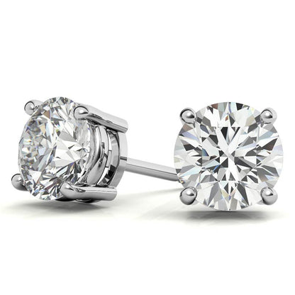 2CTW Lab Created Moissanite Stud Earrings (G-VS) in Choice of 14K White Gold or Yellow Gold